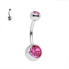Cercel Buric Dublu Fuchsia