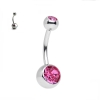 Cercel Buric Dublu Fuchsia