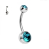 Cercel Buric Dublu Blue Zircon