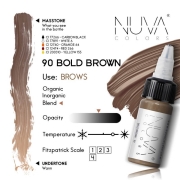 Nuva Colors 90 Bold Brown - Pigment Micropigmentare Sprancene 15ml