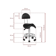 Scaun Cosmetic Ergonomic cu Spatar - Negru