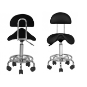 Scaun Cosmetic Ergonomic cu Spatar - Negru