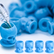 Capacele pentru Tus Tatuaje Skull 12mm - Set 50 Bucati