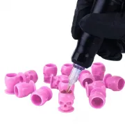 Capacele pentru Tus Tatuaje Skull 12mm - Set 50 Bucati