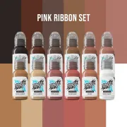World Famous Limitless Pink Ribbon Set - 12 Pigmenti Tatuaje Profesionali (30ml)