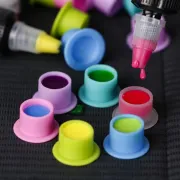Capace Pigment din Silicon cu Baza 100 buc - Ink Cups PMU si Tatuaj