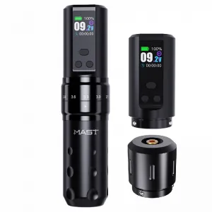 Mast Fold2 Pro Black - Aparat Tatuaje Wireless cu 2 Baterii si Stroke Reglabil