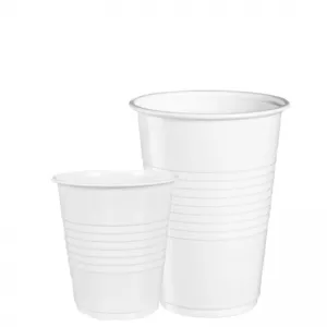 Pahare Plastic Albe - Set 100 Bucati