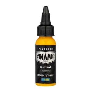 Dynamic Ink Platinum Mustard Yellow 30 ml, Tus Profesional pentru Tatuaje REACH