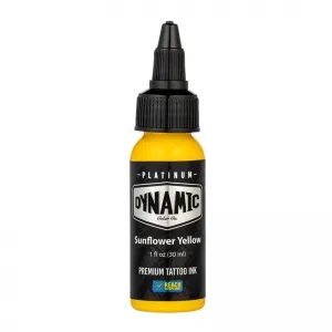 Dynamic Ink Platinum Sunflower Yellow 30 ml, Tus Profesional pentru Tatuaje REACH