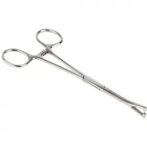 Forceps Pennington Deschis (Slotted) pentru Piercing, Cap Triunghiular 13 mm
