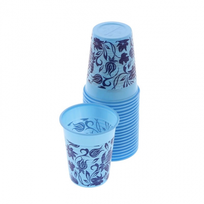 Pahare Plastic Model Floral, Set 100 Bucati
