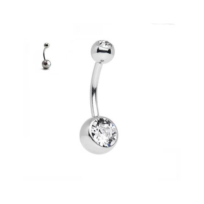 Cercel Buric Dublu Crystal 1.6 x 8 x 5mm