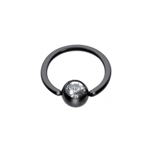 Cercel Titanium Negru BCR Crystal 1.2 x 9mm