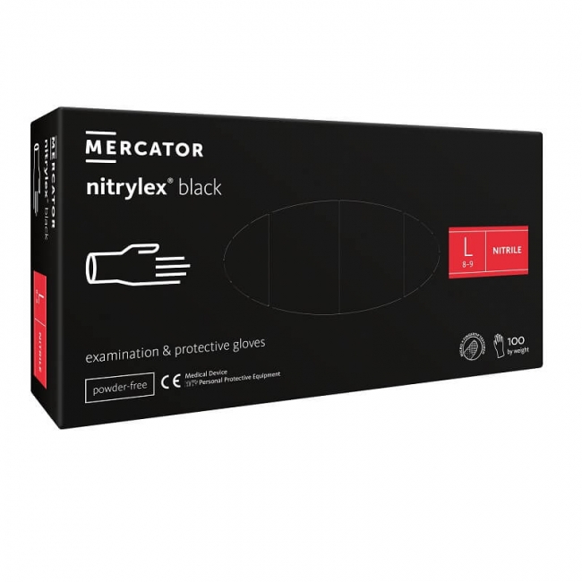 Manusi Nitril Negre, Nitrylex, 100 Bucati