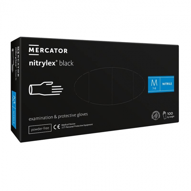Manusi Nitril Negre, Nitrylex, 100 Bucati