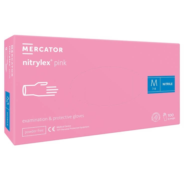 Manusi Nitril Roz, Nitrylex, 100 Bucati