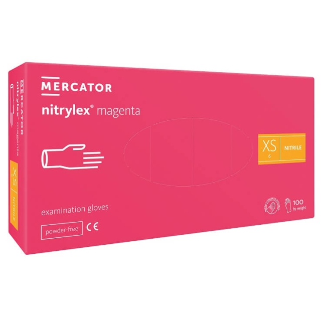 Manusi Nitril Roz Magenta, Nitrylex, 100 Bucati