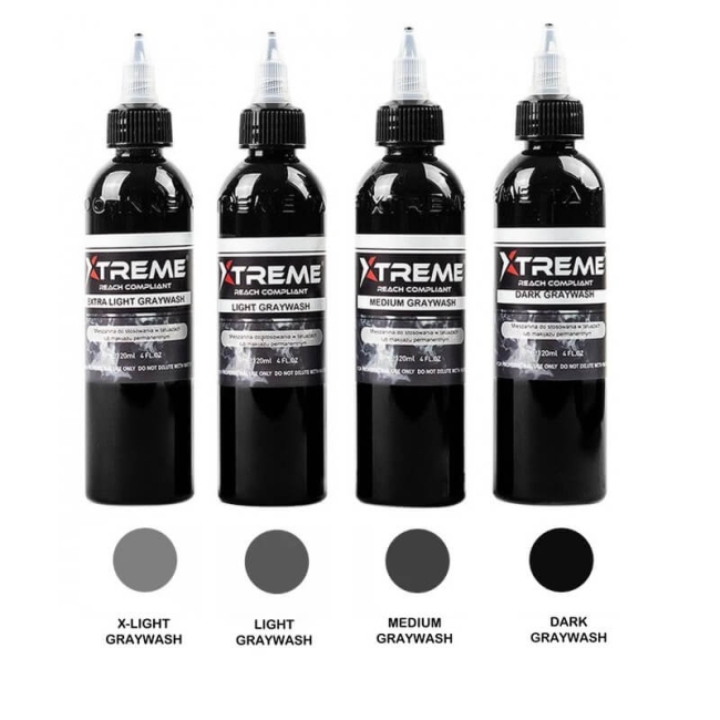 Tus Tatuaje Xtreme Ink - Graywash Set 4 x 120ml
