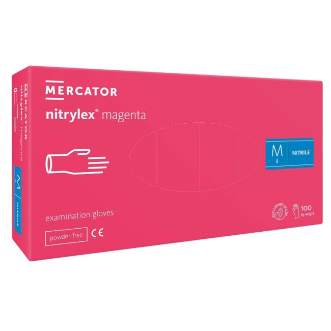 Manusi Nitril Roz Magenta, Nitrylex, 100 Bucati
