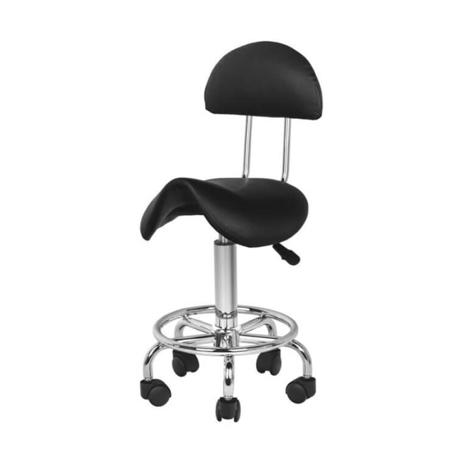 Scaun Cosmetic Ergonomic cu Spatar - Negru