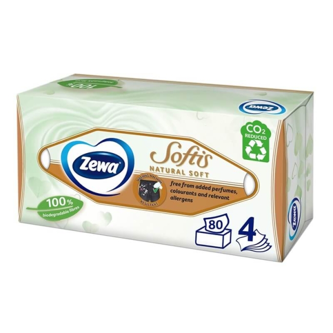Servetele Faciale, Zewa Soft, 4 Straturi, 80 Buc