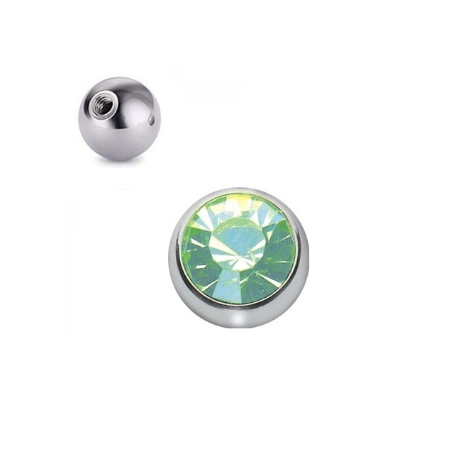 Bila Piercing Peridot, Filet, 4-6mm, Tija 1.6mm