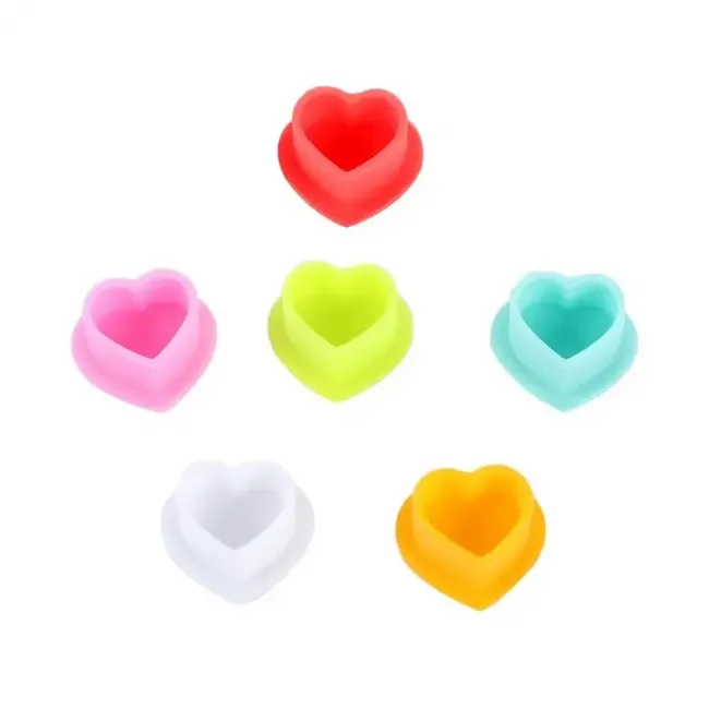 Capacele Silicon Inima, M15, Pentru Pigment, Set 50buc