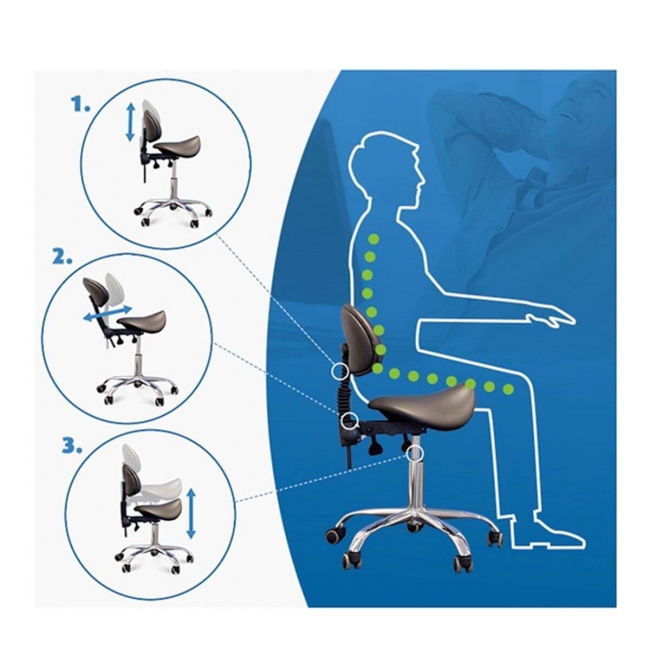 Scaun De Tatuat Tip Sa G04, Ajustabil In 3 Planuri