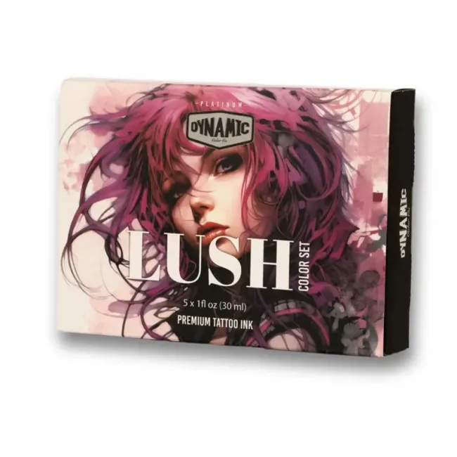 Dynamic Ink Platinum Lush Set 5 x 30 ml, Set Tusuri Profesionale Color pentru Tatuaje REACH
