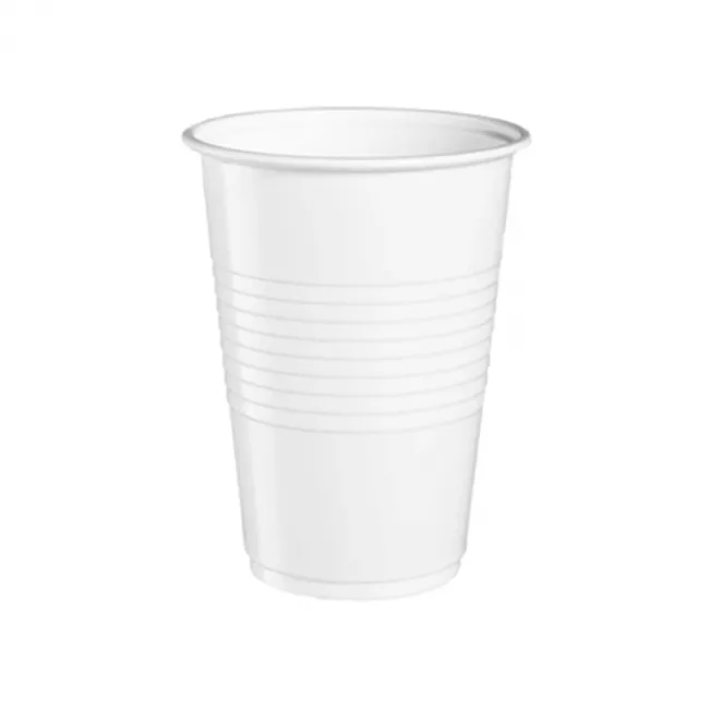 Pahare Plastic Albe - Set 100 Bucati