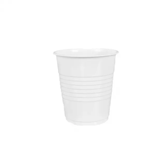 Pahare Plastic Albe - Set 100 Bucati