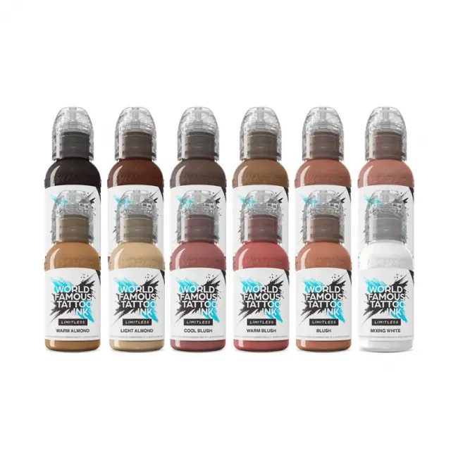World Famous Limitless Pink Ribbon Set - 12 Pigmenti Tatuaje Profesionali (30ml)