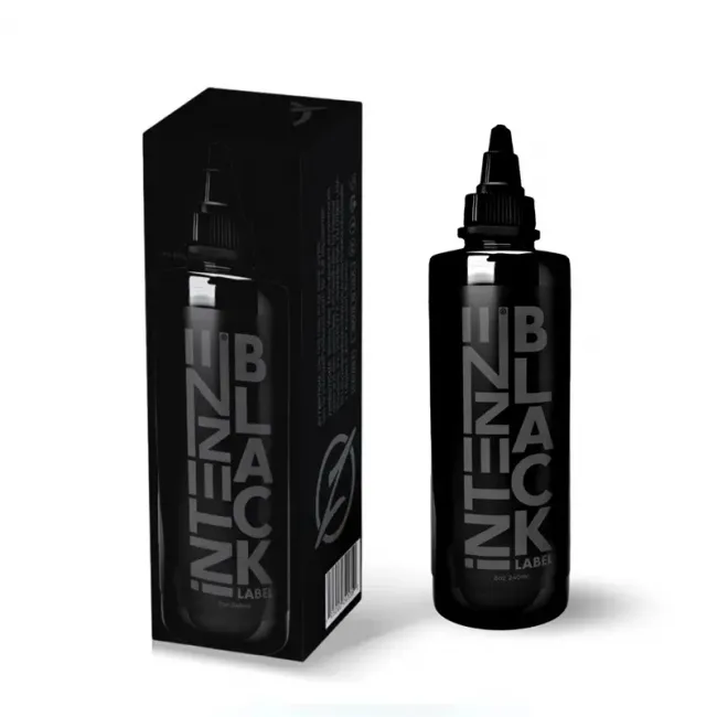 Intenze Black Label - Cerneala Tatuaj Neagra Universala 240ml, REACH Compliant