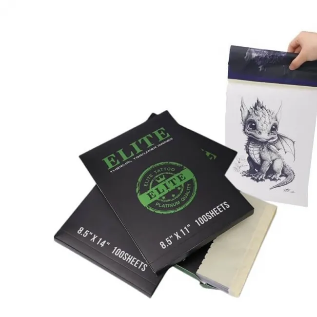 Hartie Transfer Tatuaje ELITE A4 Long - Foi Stencil Thermal pentru Design-uri Mari