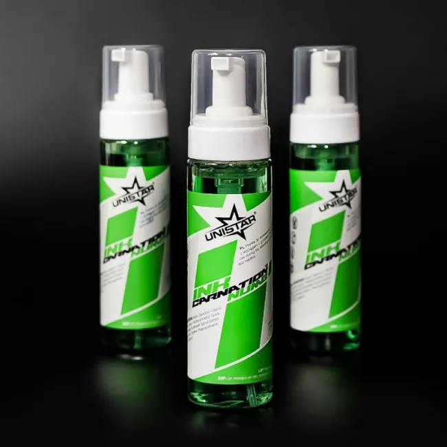 Unistar InkCarnation Numb 200ml - Spuma Curatare Tatuaje cu Efect Calmator
