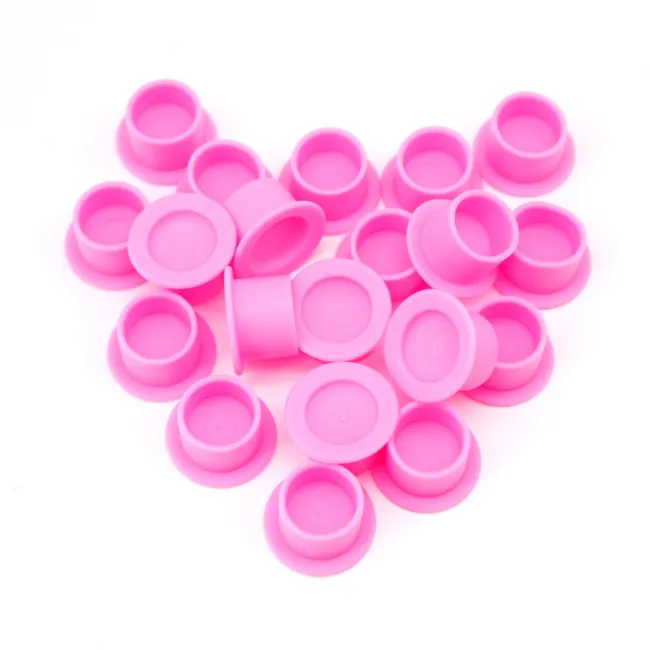 Capace Pigment din Silicon cu Baza 100 buc - Ink Cups PMU si Tatuaj