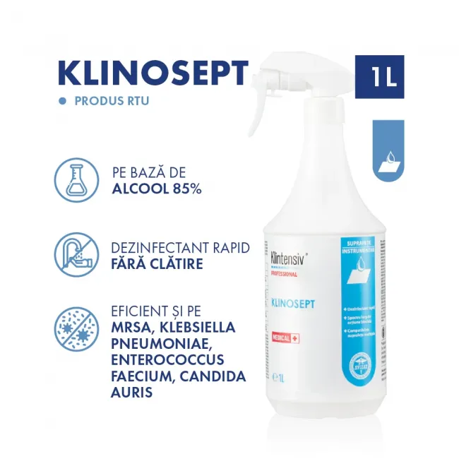 Klinosept Dezinfectant Suprafete 85% Alcool Profesional Rapid Fara Clatire