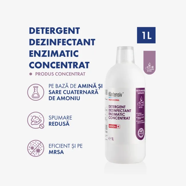 Klintensiv Detergent Dezinfectant Enzimatic 1L pentru Instrumentar Medical