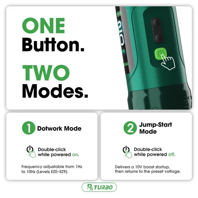 EZ P6 Green Masina de Tatuaj Wireless cu Cursa Reglabila