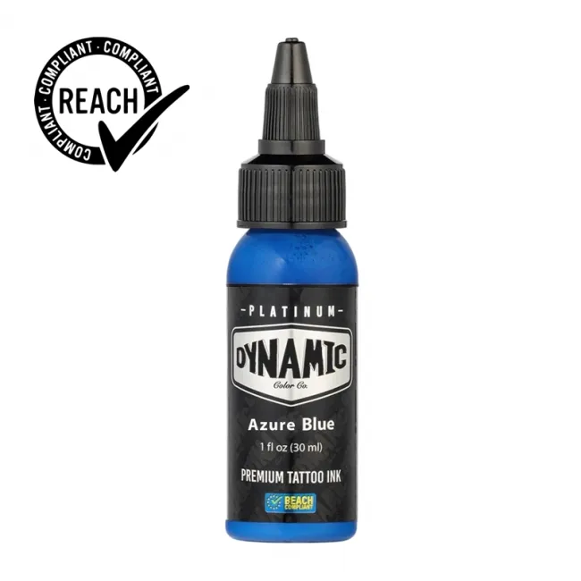 Dynamic Ink Platinum Azure Blue 30 ml, Tus Profesional pentru Tatuaje REACH