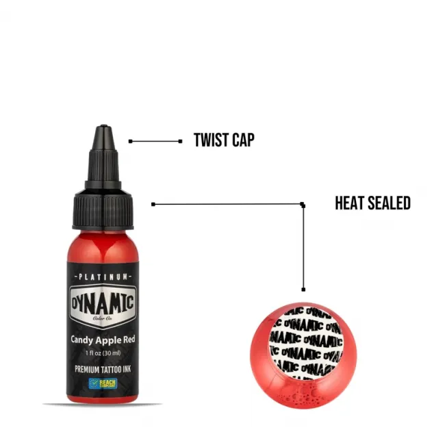 Dynamic Ink Platinum Candy Apple Red 30 ml, Tus Profesional pentru Tatuaje REACH