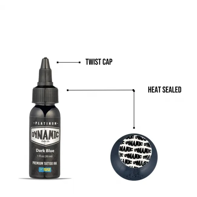 Dynamic Ink Platinum Dark Blue 30 ml, Tus Profesional pentru Tatuaje REACH