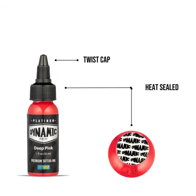 Dynamic Ink Platinum Deep Pink 30 ml, Tus Profesional pentru Tatuaje REACH