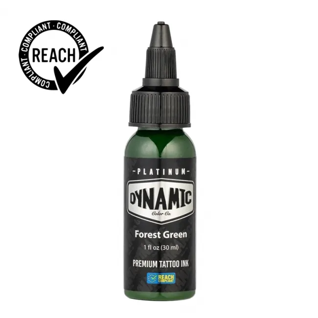 Dynamic Ink Platinum Forest Green 30 ml, Tus Profesional pentru Tatuaje REACH