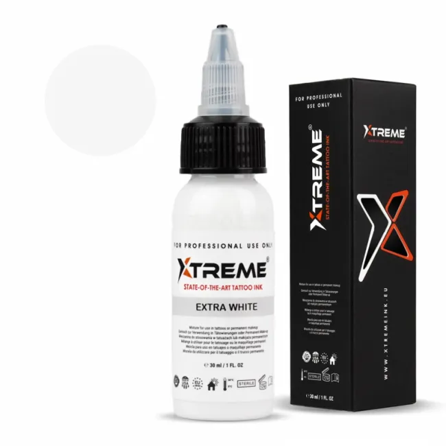 Xtreme Ink Extra White, 30 ml, Tus Profesional pentru Tatuaje REACH