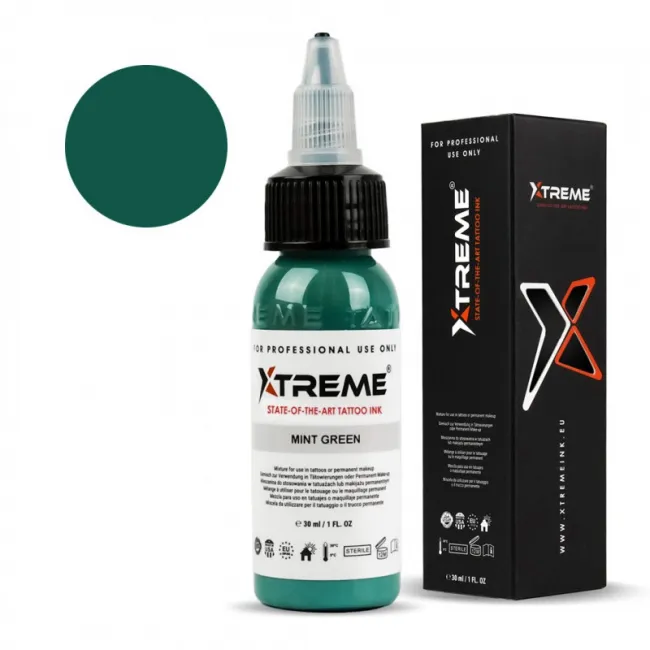 Xtreme Ink Mint Green, 30 ml, Tus Profesional pentru Tatuaje REACH