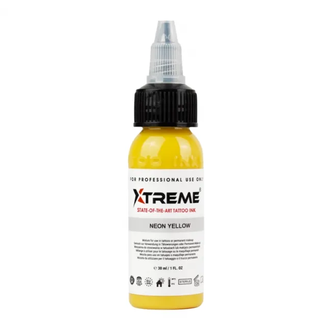 Xtreme Ink Neon Yellow, 30 ml, Tus Profesional pentru Tatuaje REACH