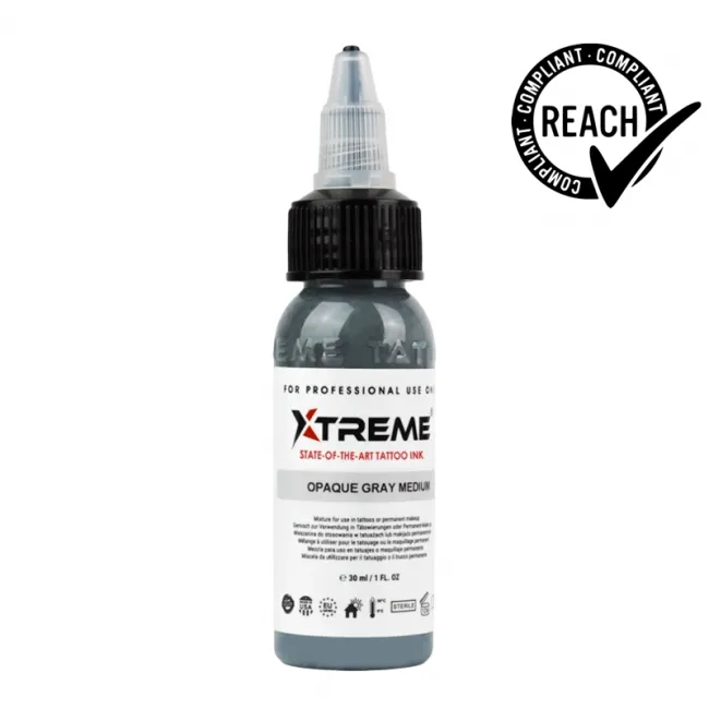 Xtreme Ink Opaque Gray Medium, 30 ml, Tus Profesional pentru Tatuaje REACH