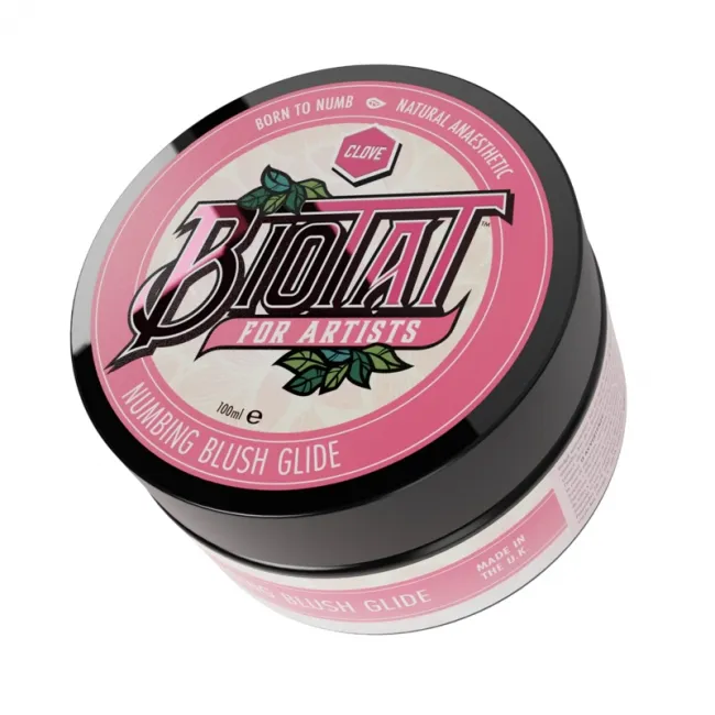 BIOTAT Numbing Tattoo Glide Blush - Glide Profesional pentru Tatuaje cu Clove